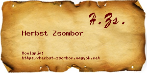 Herbst Zsombor névjegykártya